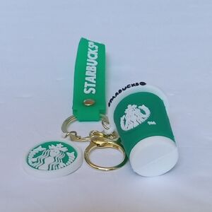 Starbucks Green & White  Keychain or Bag Charm Wrislet